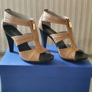Michael Kors Tan Croc Embossed Heels